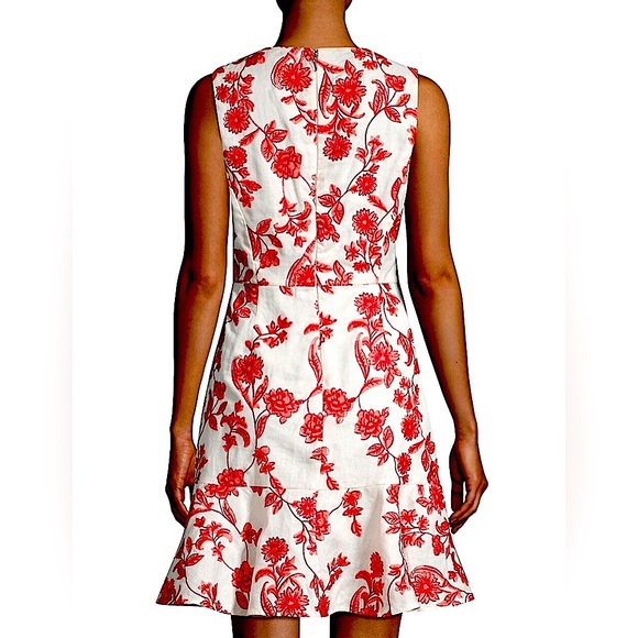 Rebecca Taylor Floral Embroidered High-Lo Flounce Hem Dress Size 0 NWT - Picture 4 of 7